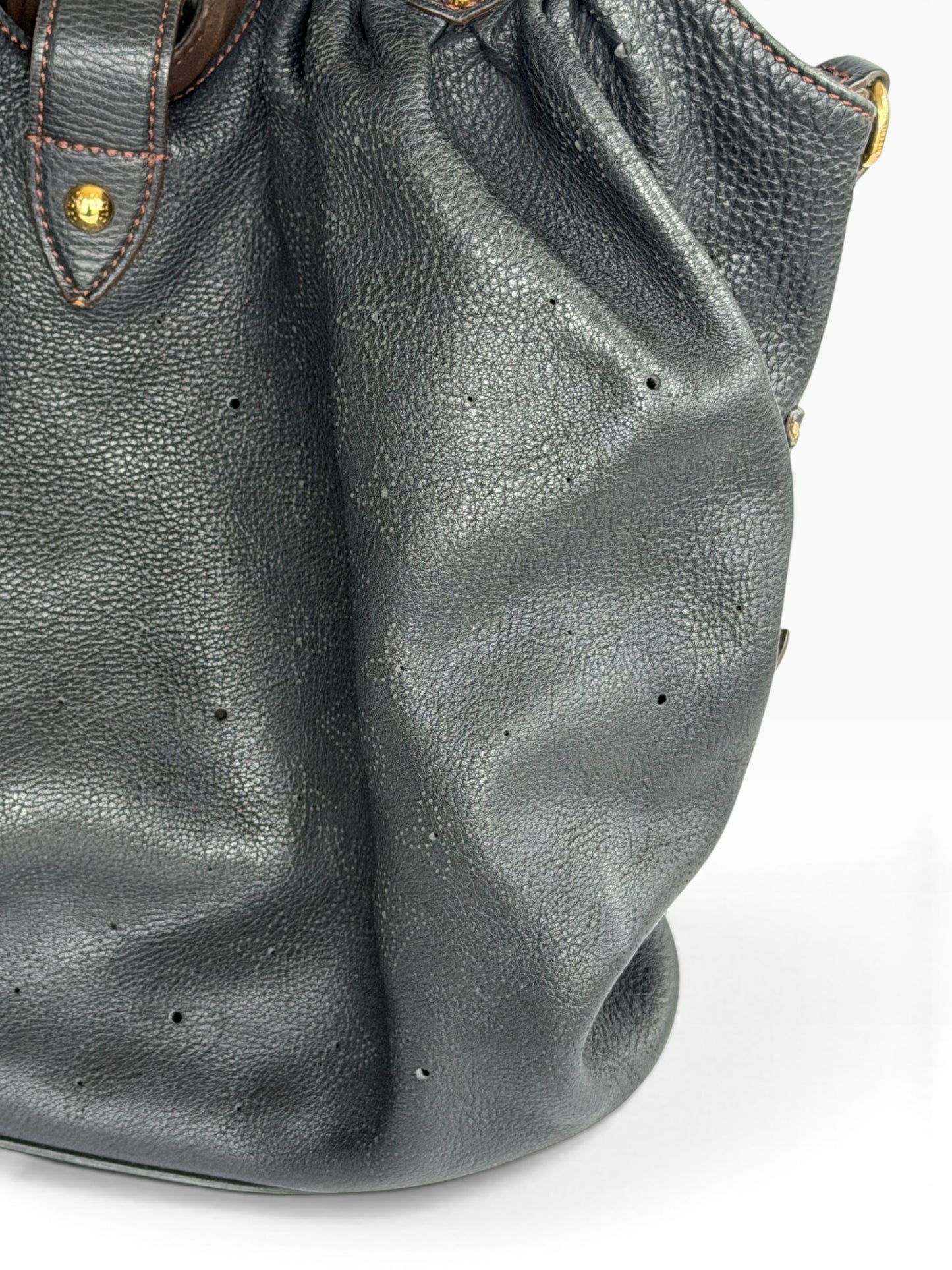 Louis Vuitton Black Leather Mahina Hobo Bag | Pre-Owned