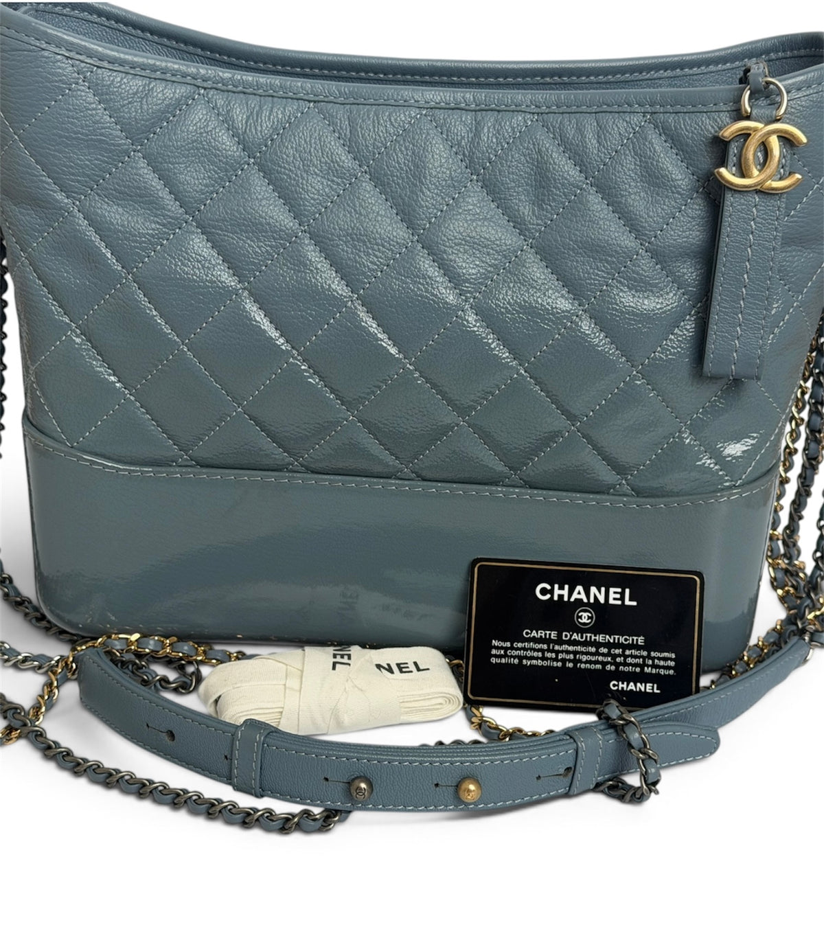 Chanel Gabrielle Blue Quilted Leather Bag | Pre-Owned