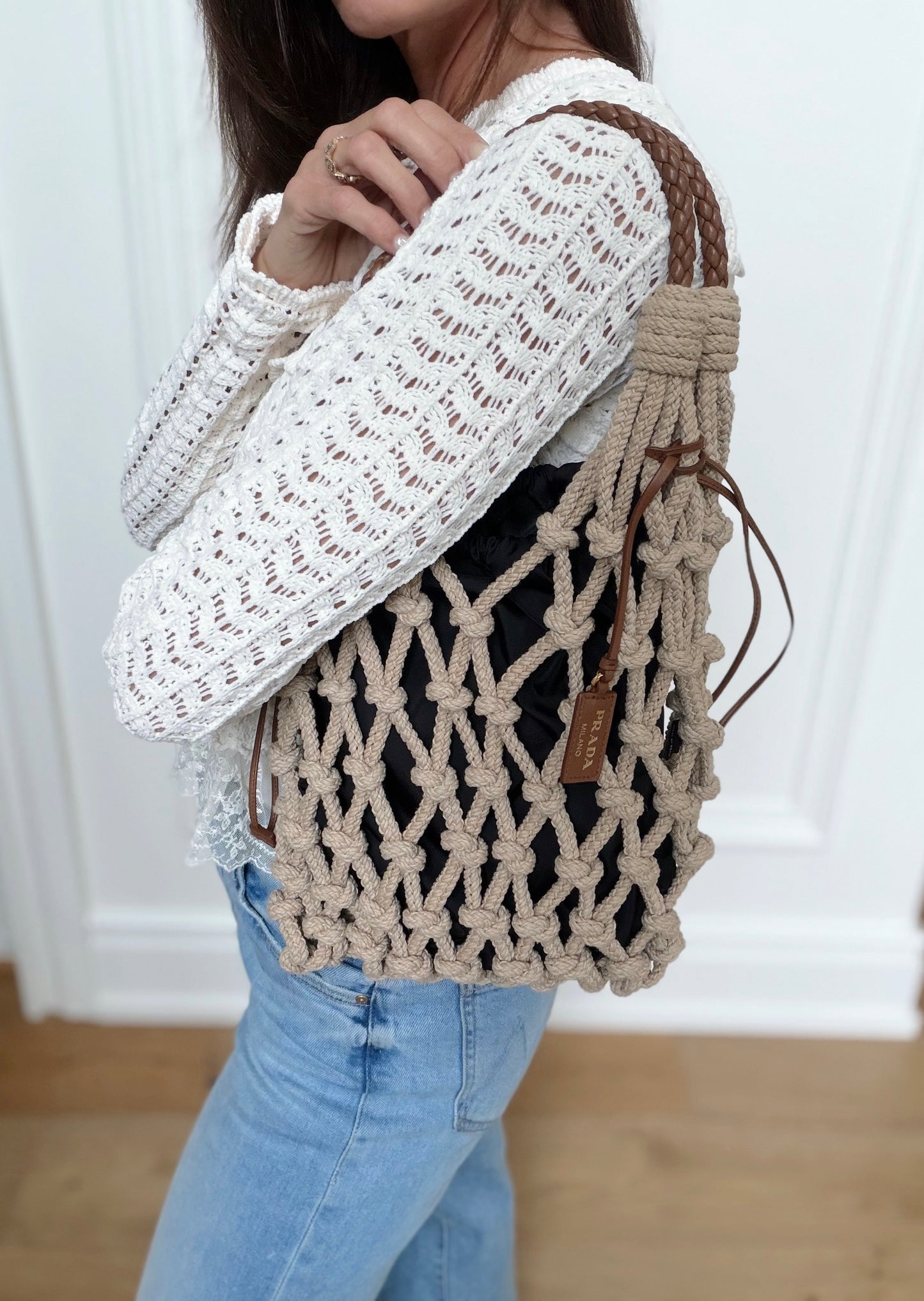 Prada Woven Shoulder Bag | Pre-Owned