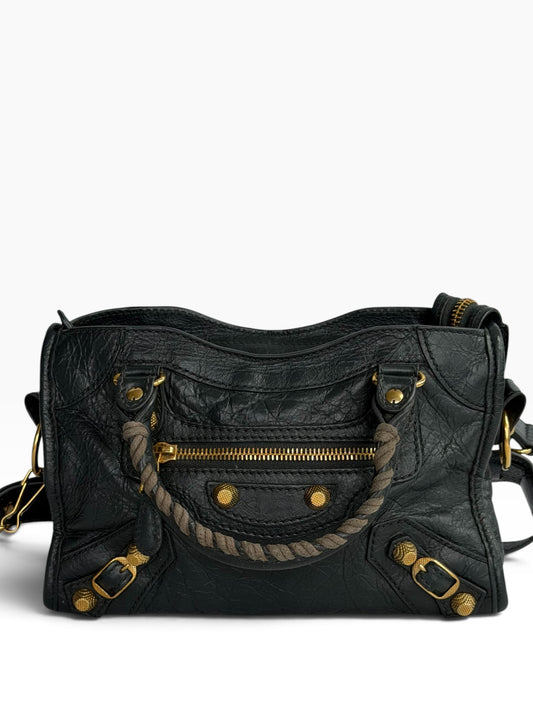 Balenciaga Giant Mini City Black Leather Bag | Pre-Owned