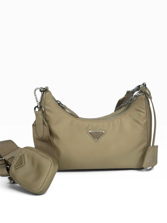 Prada Re-Edition 2005 Beige Shoulder Bag | Pre-Owned