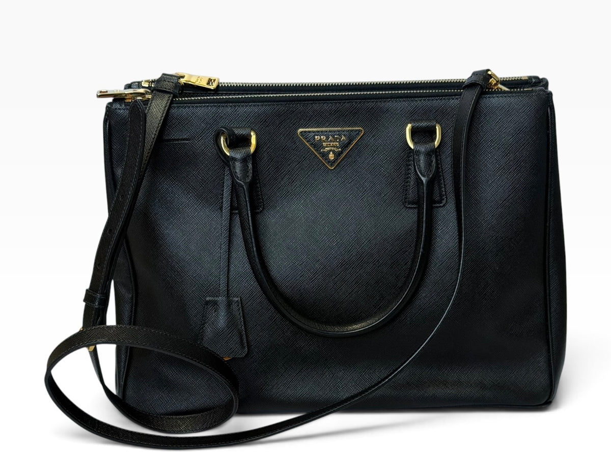 Prada Galleria Black Leather Tote Bag | Pre-Owned