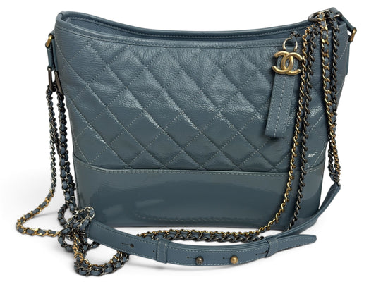Chanel Gabrielle Blue Quilted Leather Bag | Pre-Owned