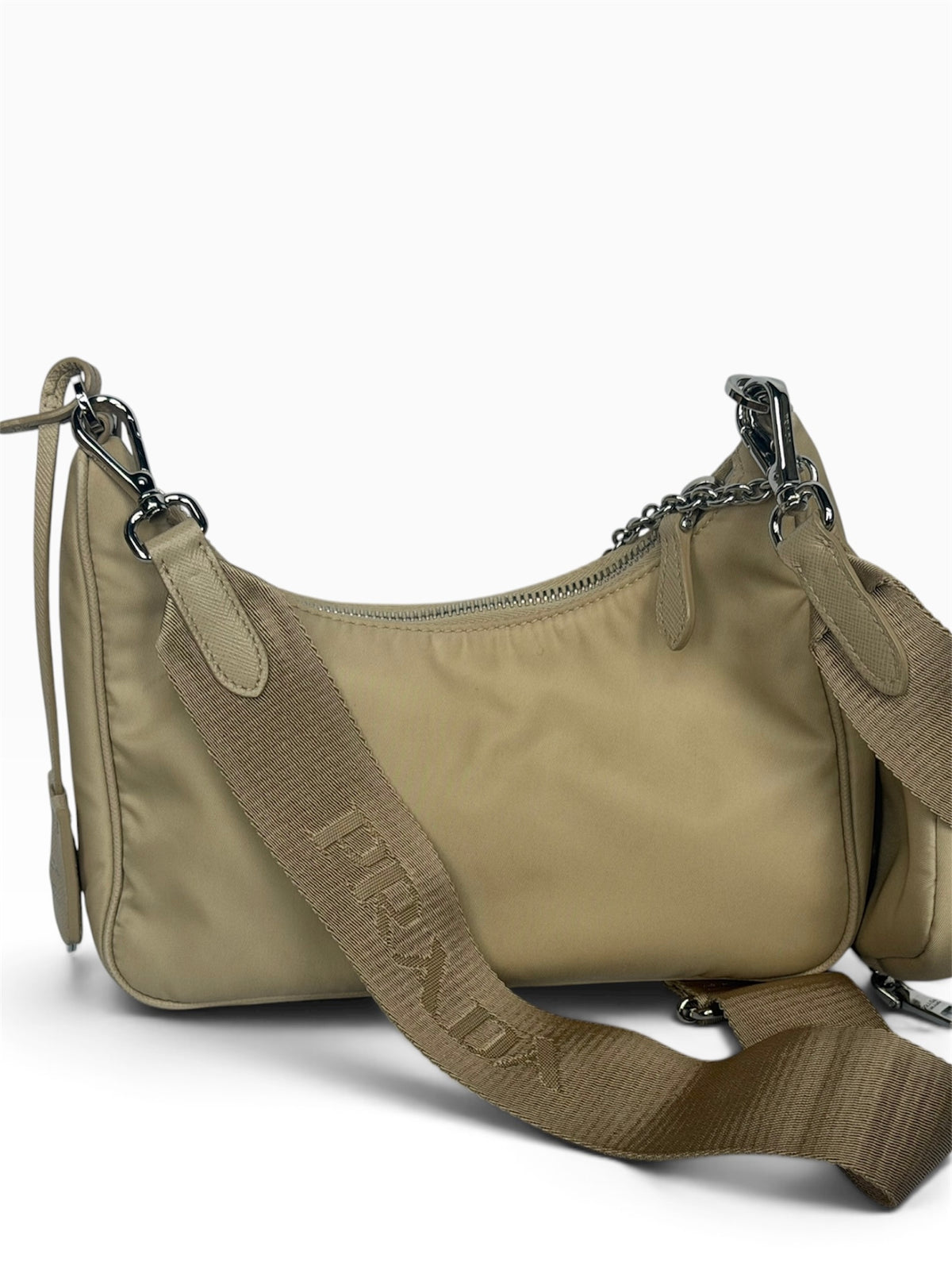 Prada Re-Edition 2005 Beige Shoulder Bag | Pre-Owned