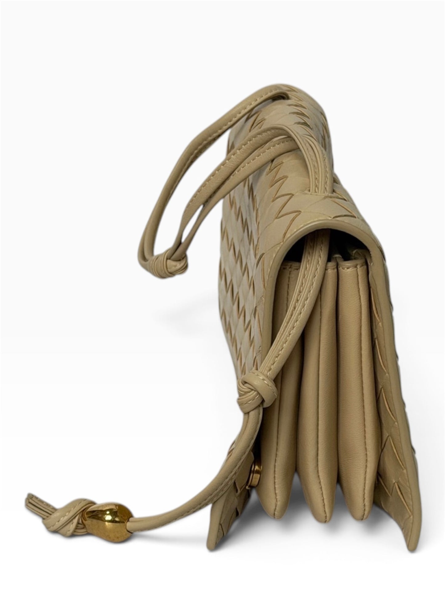 Bottega Veneta Beige Intrecciato Leather Shoulder Bag | Pre-Owned