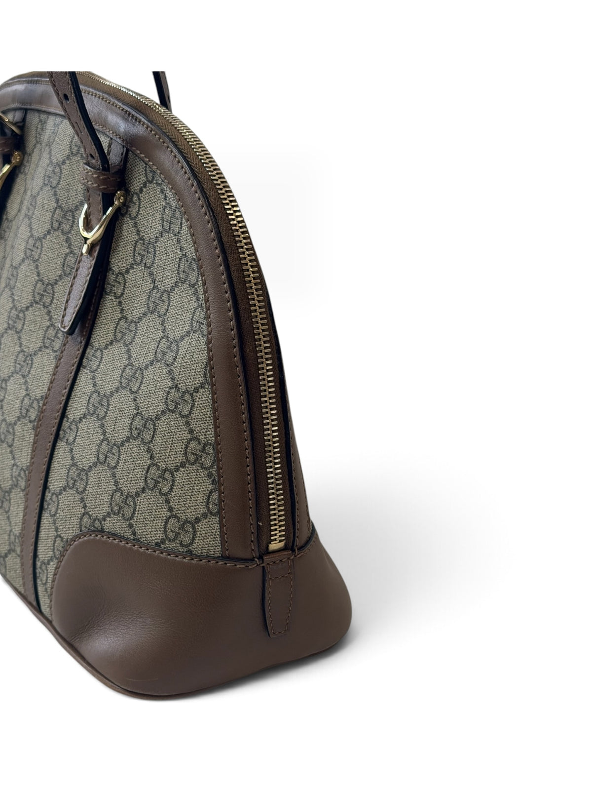 Gucci GG Supreme Dome Boston Bag in Brown | Pre-Owned