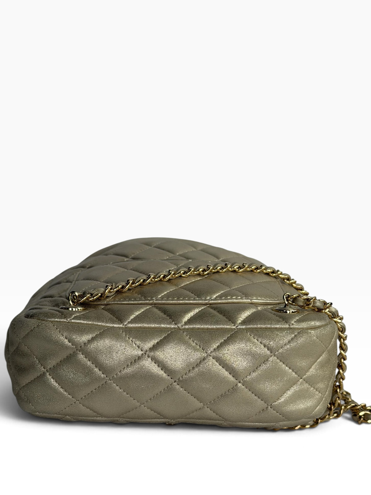 Chanel Small In Seoul Metallic Light Gold Lambskin Backpack | Pre-Owned