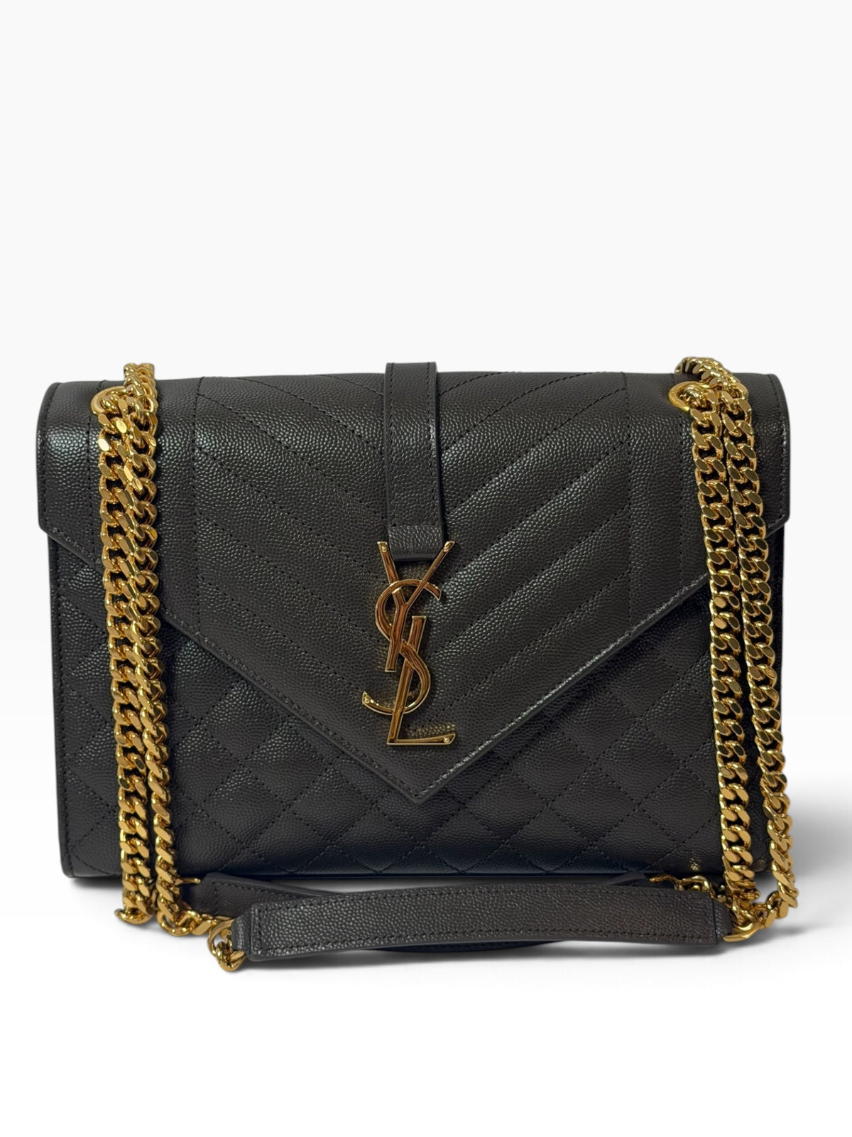 Saint Laurent YSL Black Quilted Leather Shoulder Bag | Pre-Owned