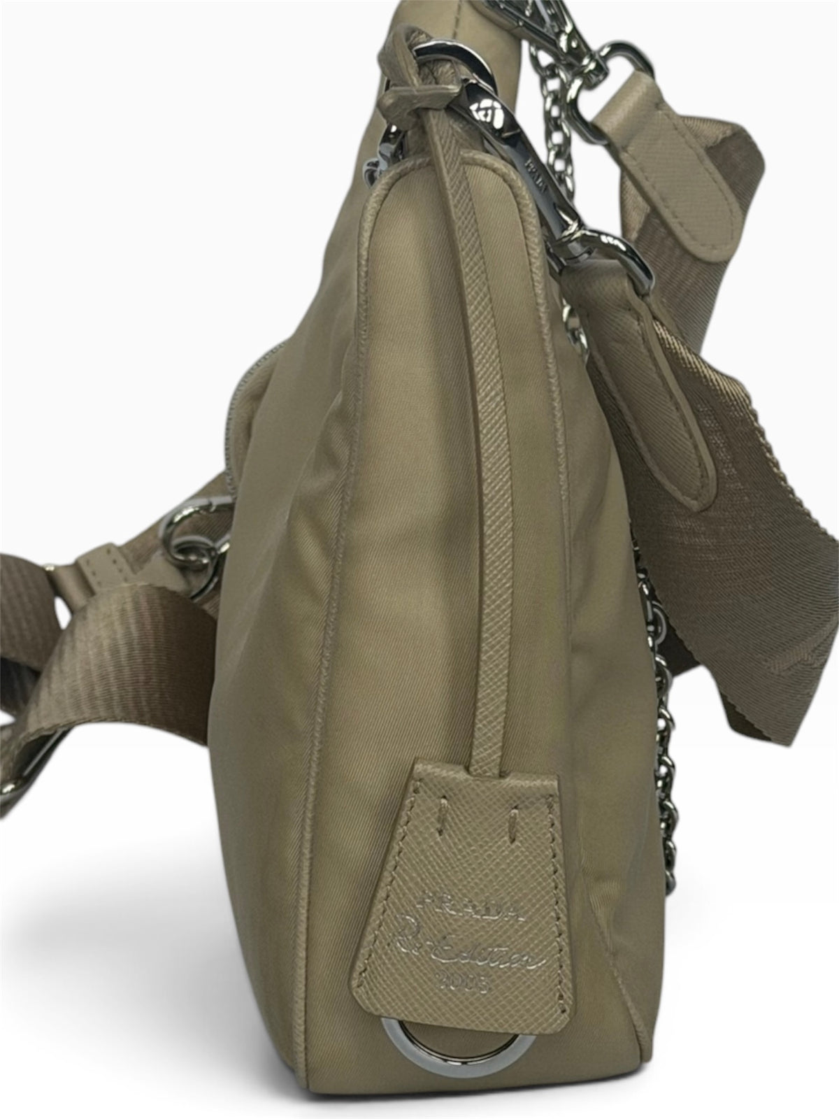 Prada Re-Edition 2005 Beige Shoulder Bag | Pre-Owned
