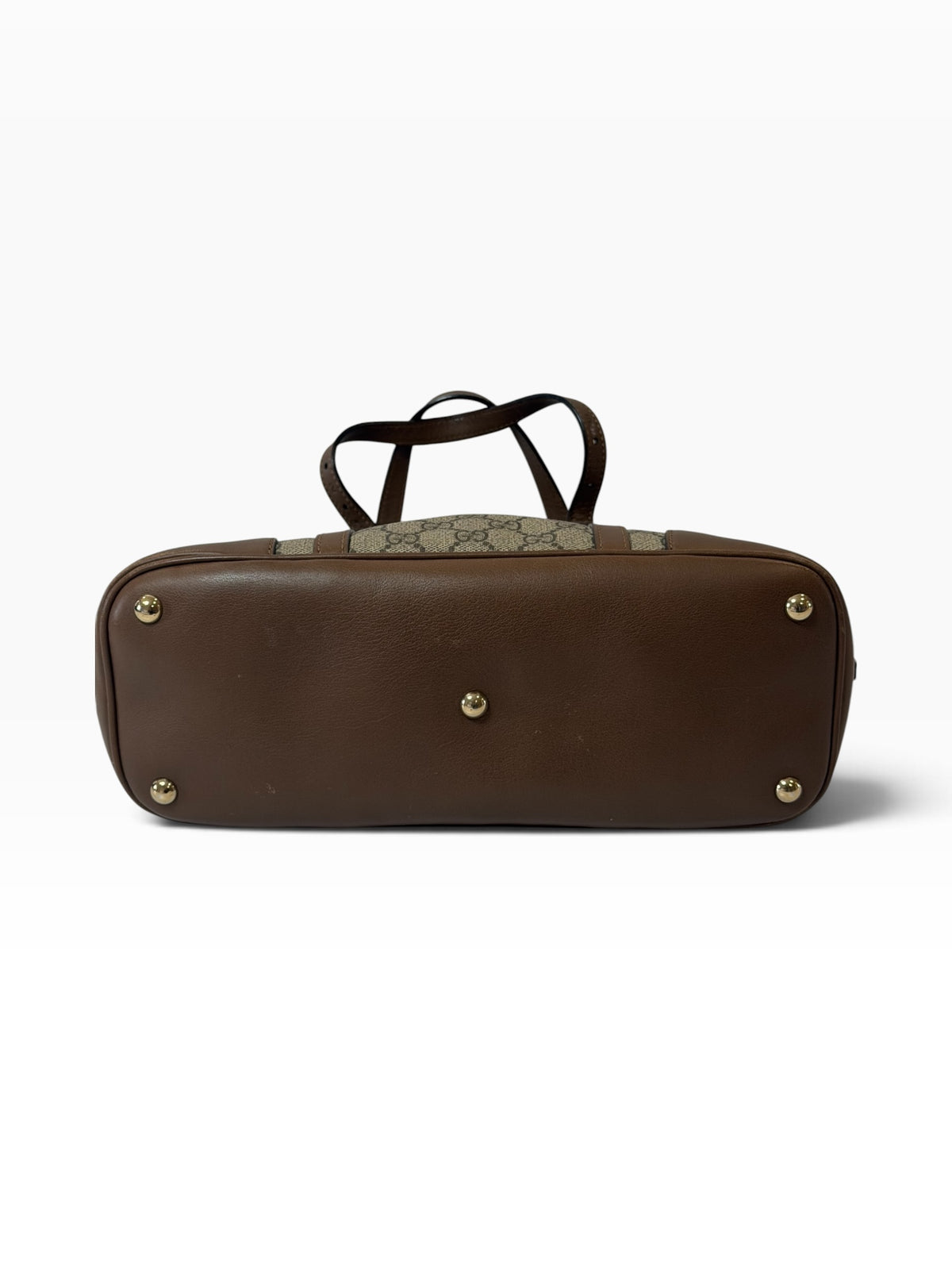 Gucci GG Supreme Dome Boston Bag in Brown | Pre-Owned