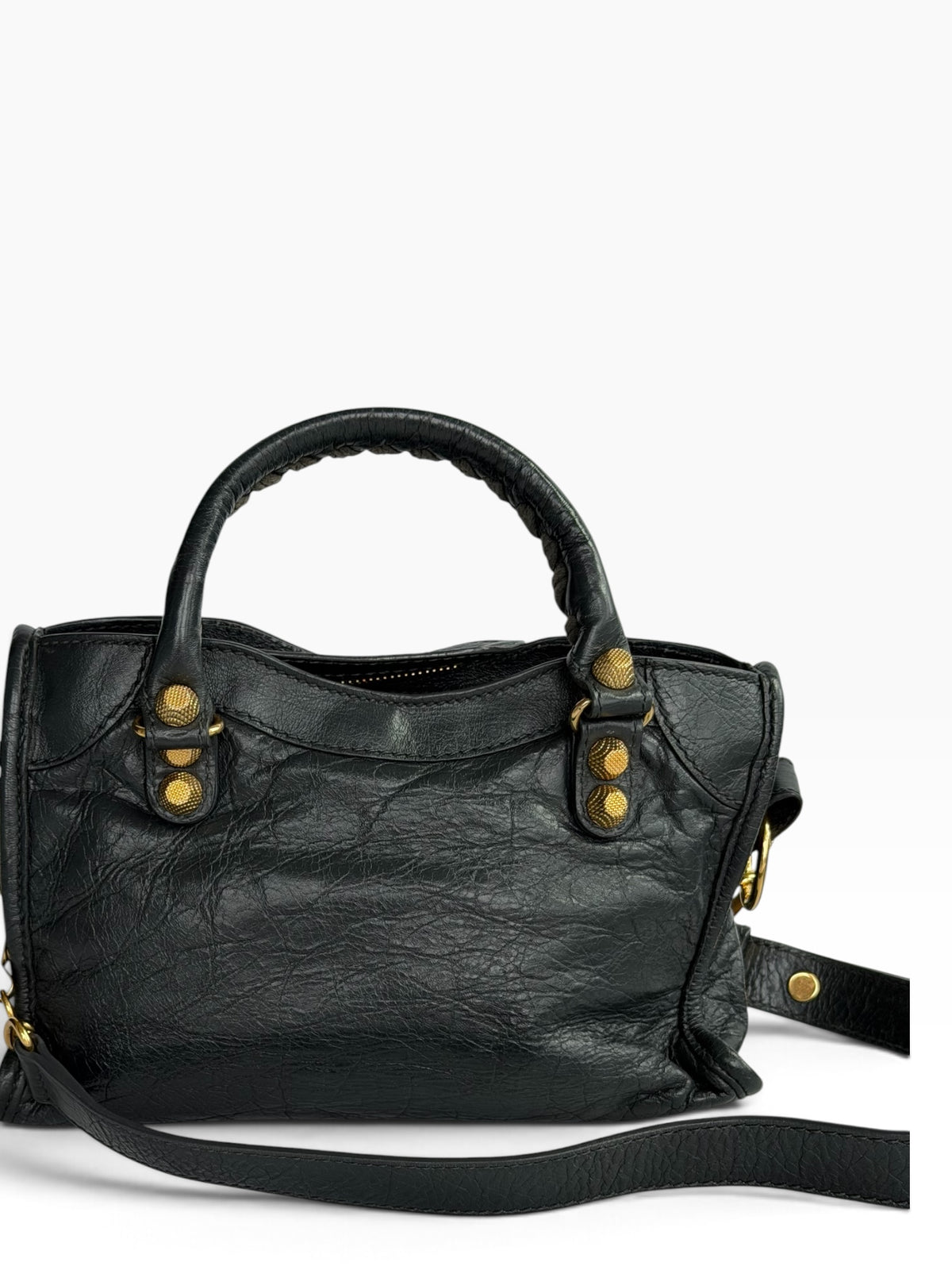 Balenciaga Giant Mini City Black Leather Bag | Pre-Owned
