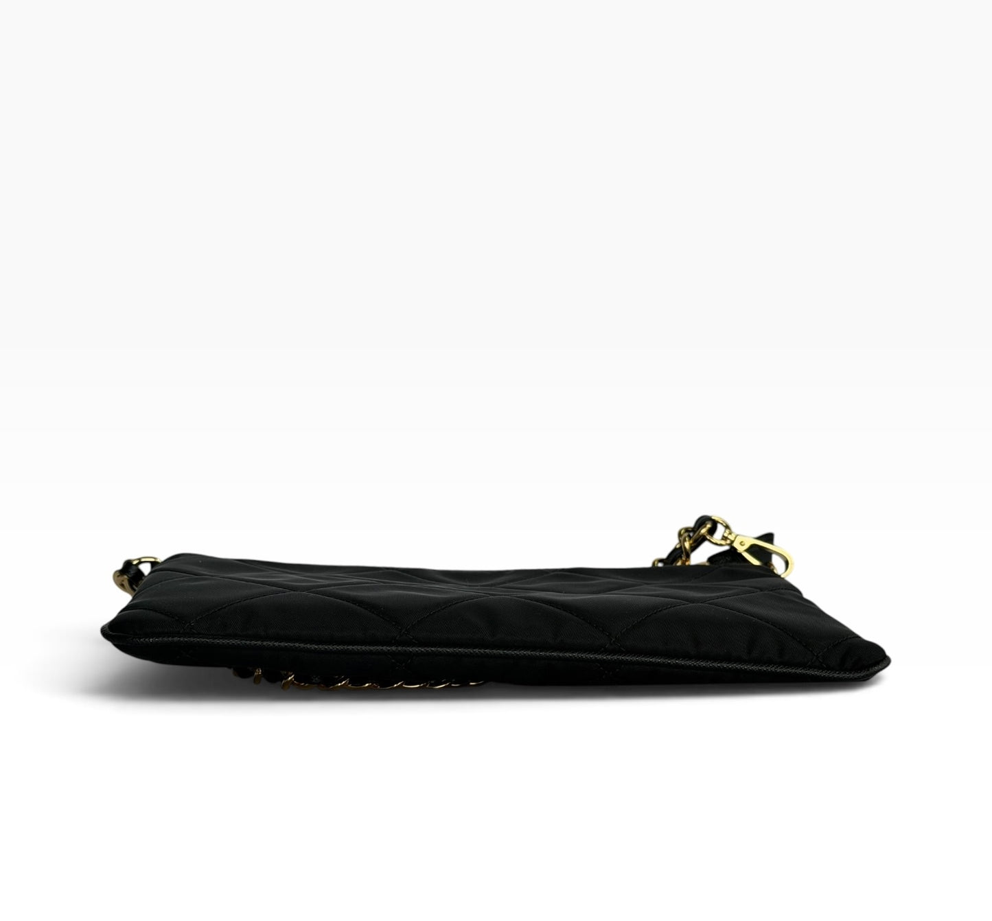 Prada Black Quilted Nylon Chain Shoulder Bag | Pre-Owned