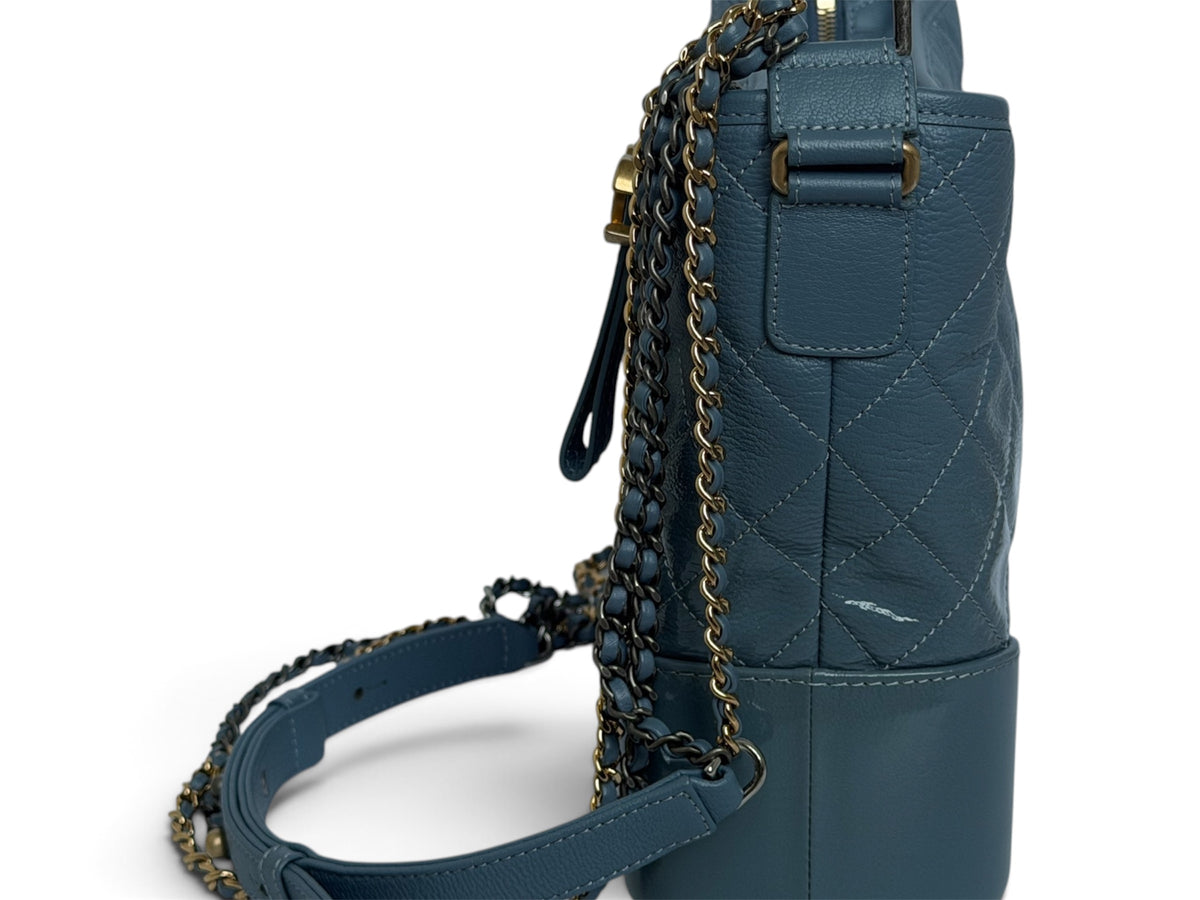 Chanel Gabrielle Blue Quilted Leather Bag | Pre-Owned