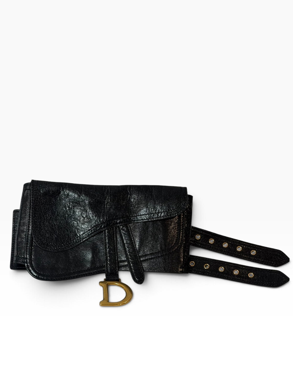 Christian Dior Black Leather Saddle Belt Bag | Pre-Owned