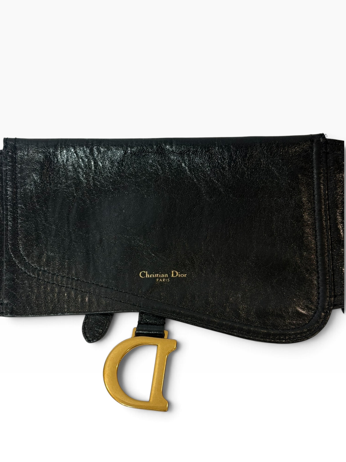 Christian Dior Black Leather Saddle Belt Bag | Pre-Owned