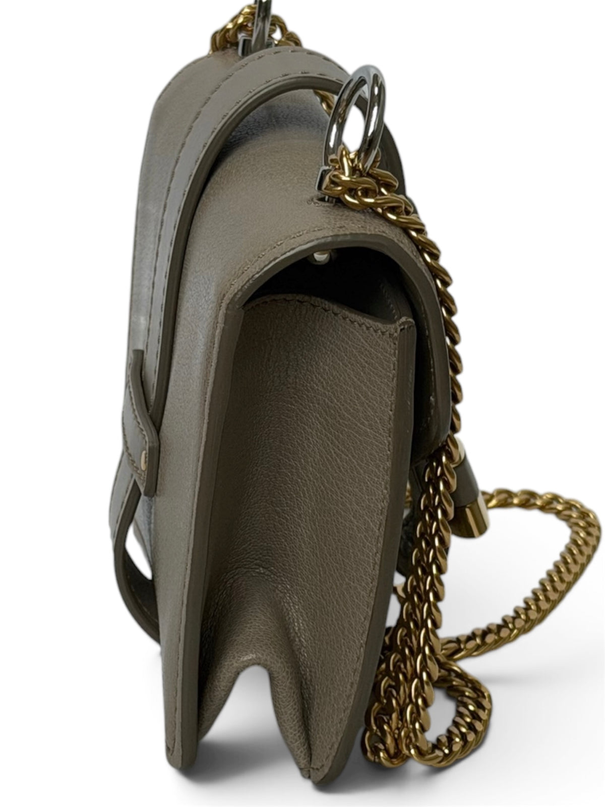 Chloé Aby Lock Taupe Leather Shoulder Bag | Pre-Owned