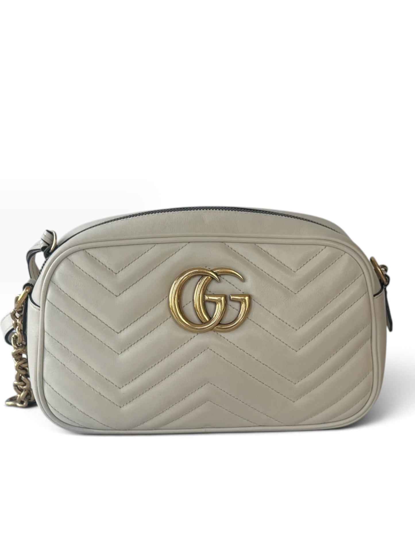 Gucci GG Marmont White Marmont Camera Bag | Pre-Owned