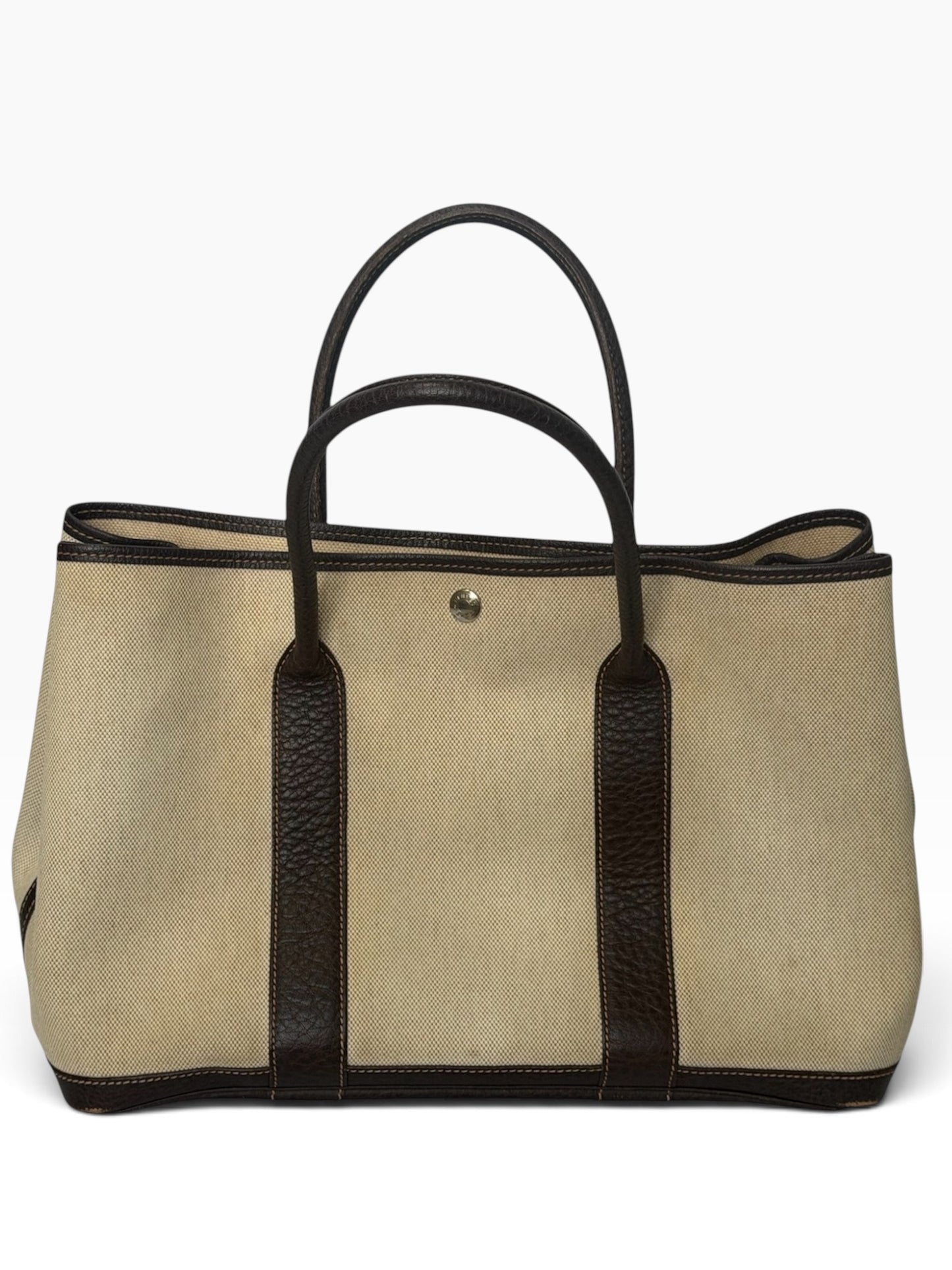 Hermès Garden Party Canvas & Leather Tote Bag | Pre-Owned