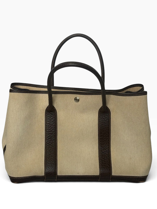 Hermès Garden Party Canvas & Leather Tote Bag | Pre-Owned