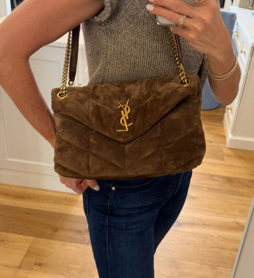 Saint Laurent  Brown Suede Shoulder Bag | Pre-Owned