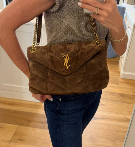 Saint Laurent  Brown Suede Shoulder Bag | Pre-Owned