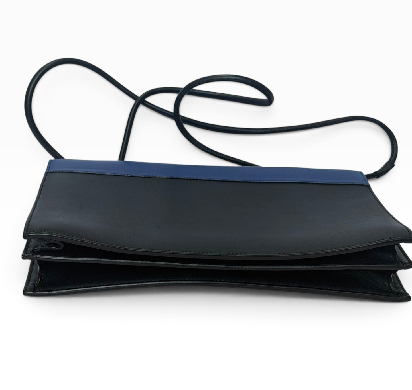 Céline Blue & Beige Leather Shoulder Bag | Pre-Owned