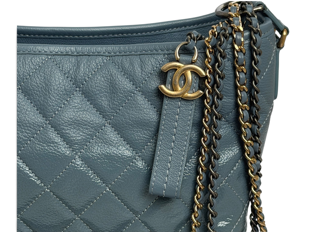 Chanel Gabrielle Blue Quilted Leather Bag | Pre-Owned