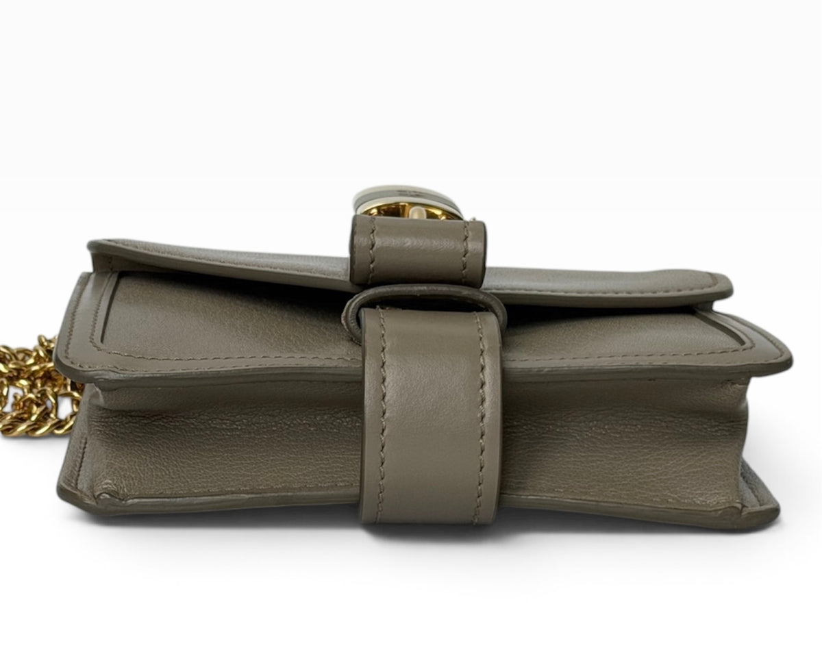 Chloé Aby Lock Taupe Leather Shoulder Bag | Pre-Owned