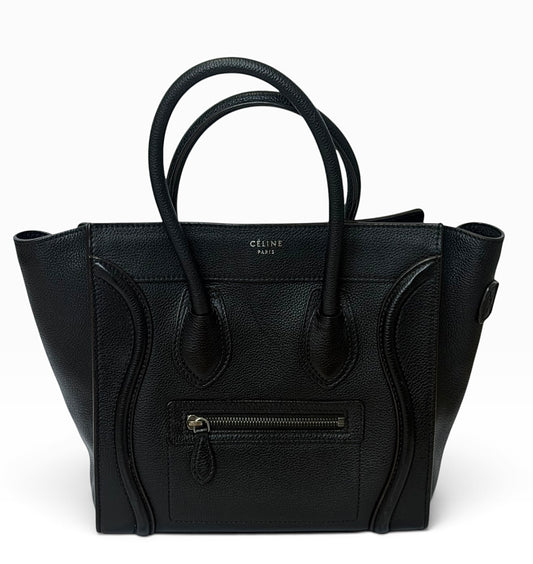 Celine Black Leather Luggage Tote Bag | Pre-Owned