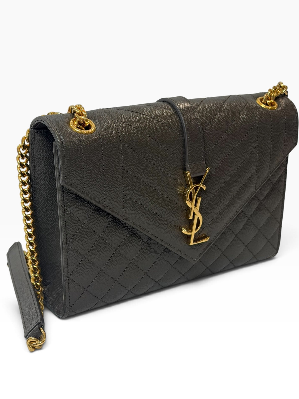 Saint Laurent YSL Black Quilted Leather Shoulder Bag | Pre-Owned
