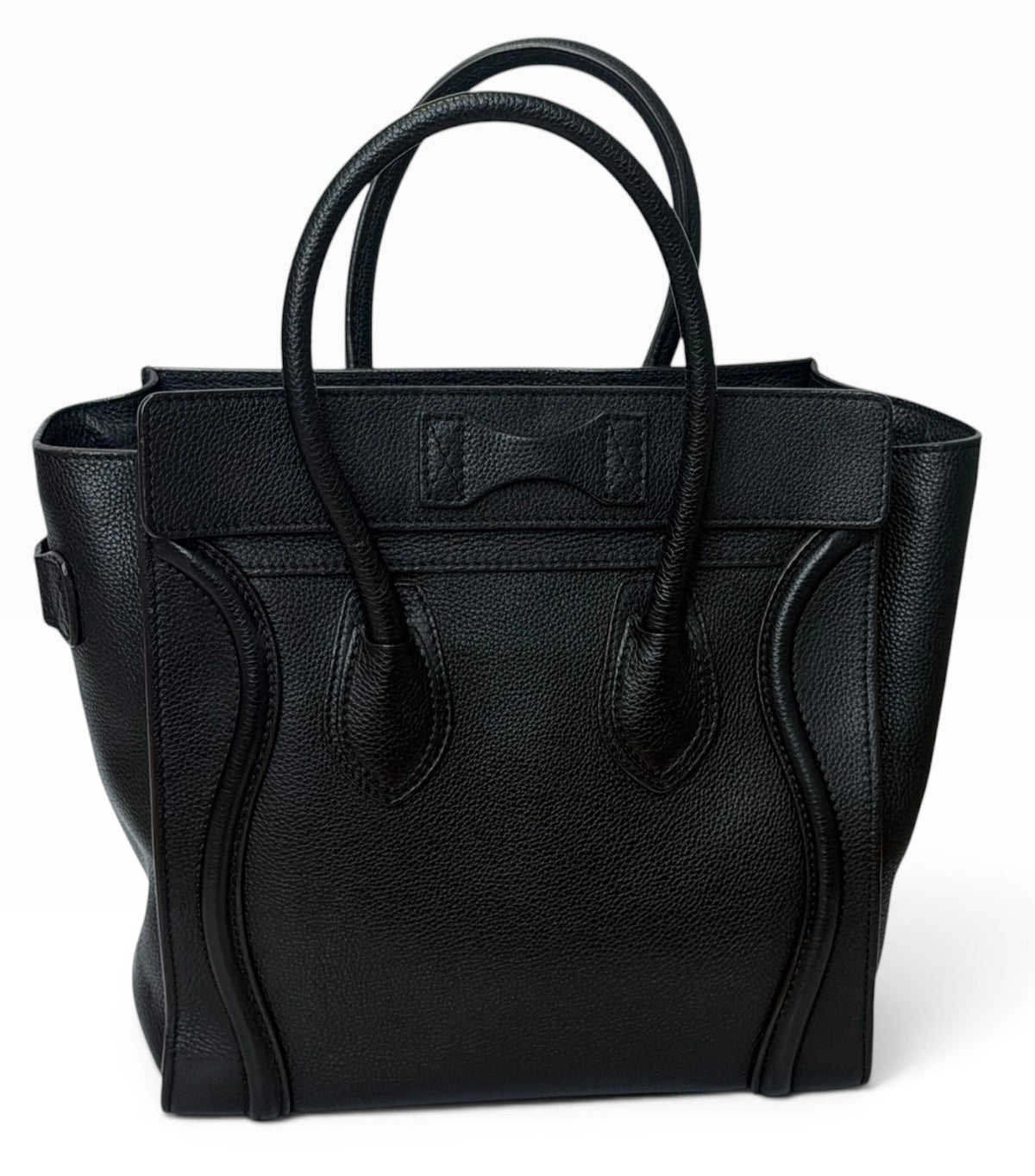 Celine Black Leather Luggage Tote Bag | Pre-Owned