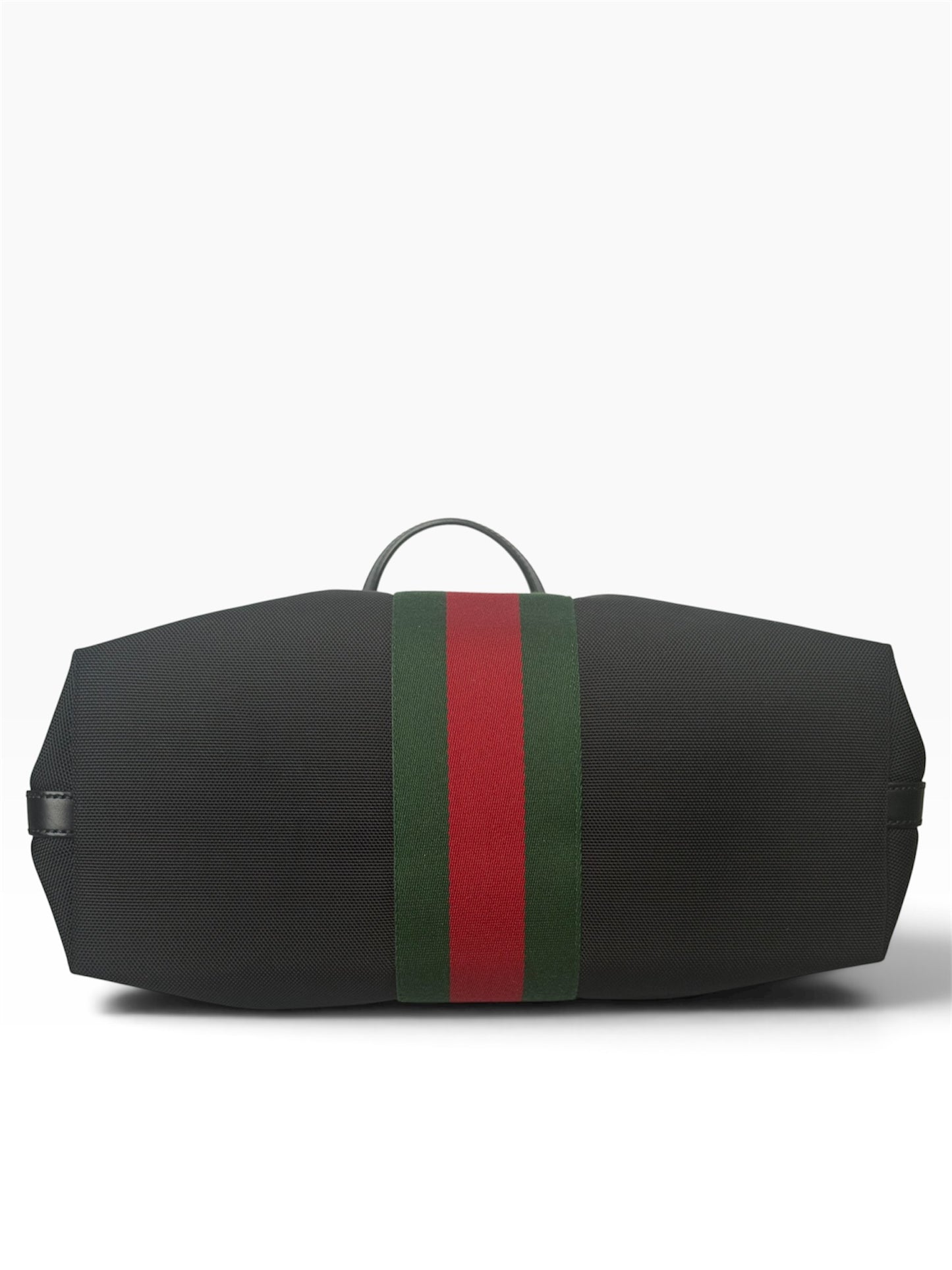 Gucci Black Canvas Stripe Tote Bag | Pre-Owned
