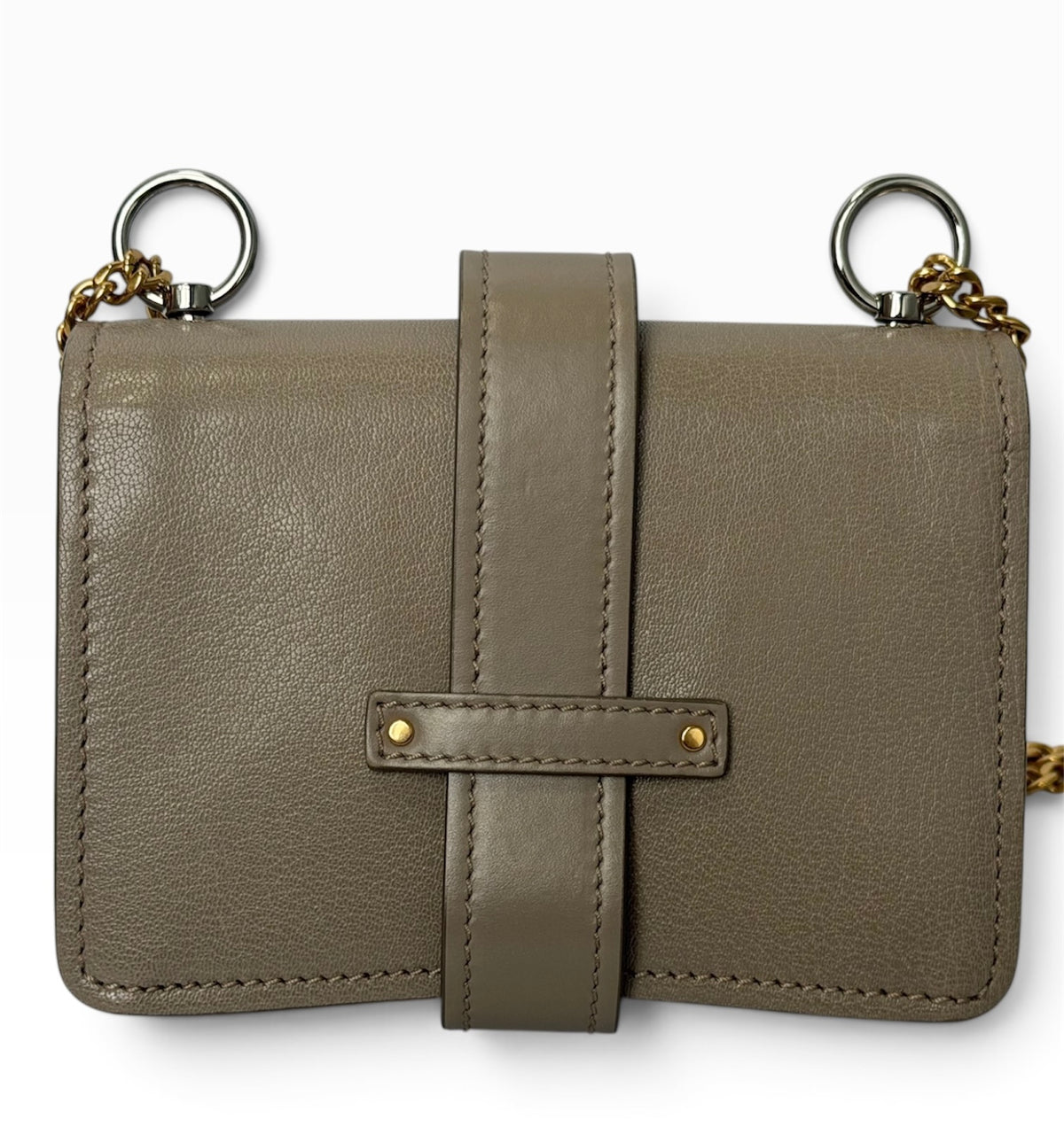 Chloé Aby Lock Taupe Leather Shoulder Bag | Pre-Owned