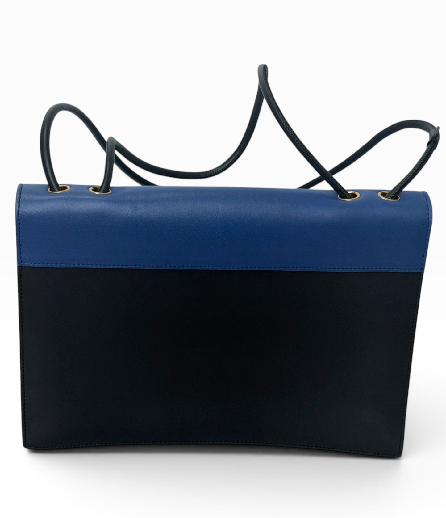 Céline Blue & Beige Leather Shoulder Bag | Pre-Owned