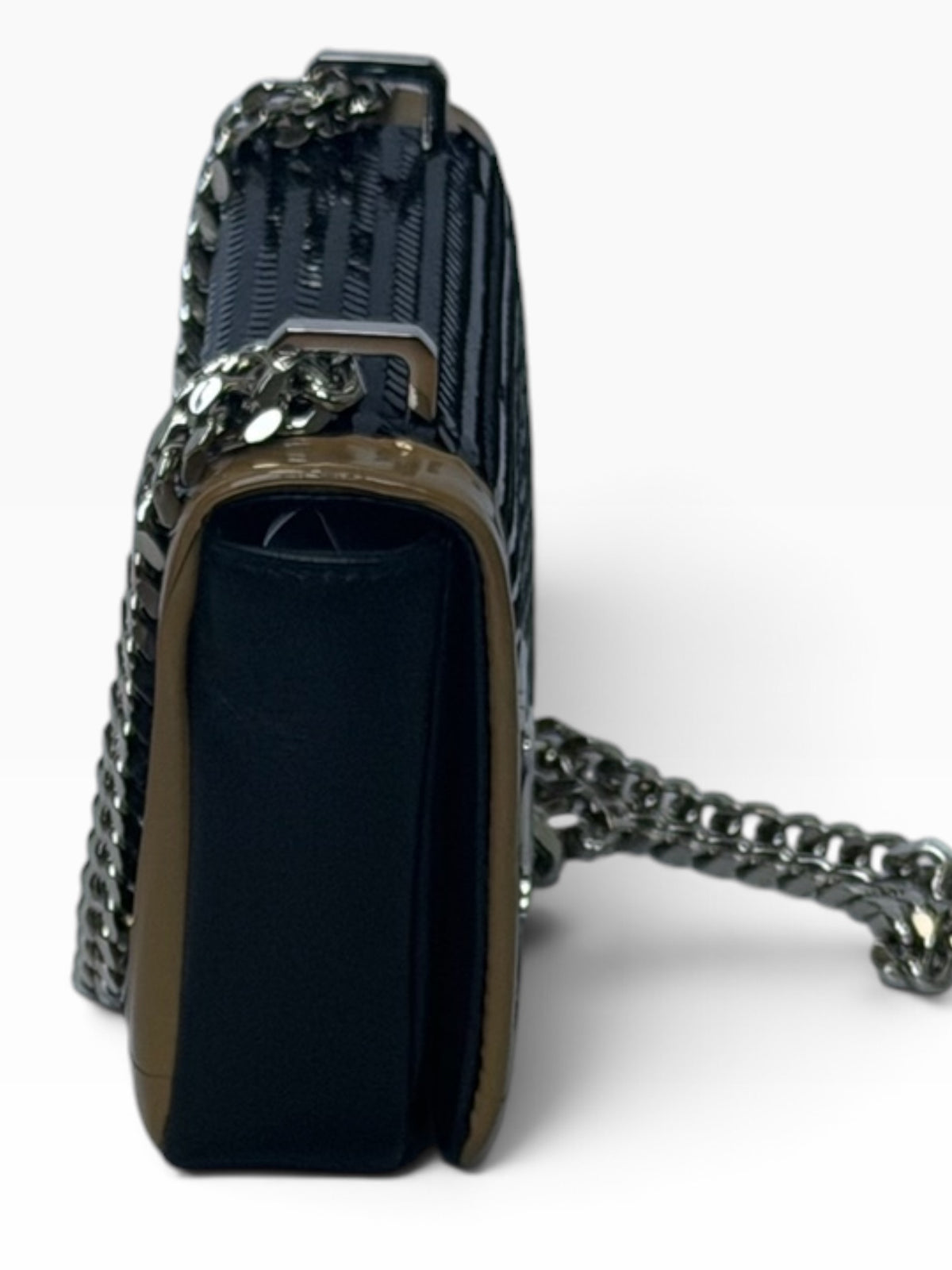 Burberry Black Sequin & Leather Chain Shoulder Bag | Pre-Owned
